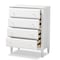 Baxton Studio Naomi and Transitional White Finished Wood 4-Drawer Bedroom Chest 168-10824 - alternate 6